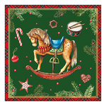 Karácsonyi szalvéta Classic rocking horse green 33x33 cm 20 db-os