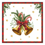 Karácsonyi szalvéta Scottish bells white 33x33 cm 20 db-os