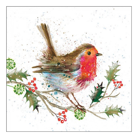 Karácsonyi szalvéta Winter robin 33x33 cm 20 db-os