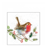 Karácsonyi szalvéta Winter robin 25x25 cm 20 db-os
