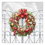 Karácsonyi szalvéta Wreath on fence 33x33 cm 20 db-os
