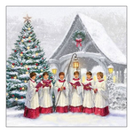 Karácsonyi szalvéta Singing Choir 33x33 cm 20 db-os