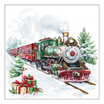 Karácsonyi szalvéta Christmas train 33x33 cm 20 db-os