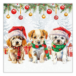 Karácsonyi szalvéta Funny cute puppies 33x33 cm 20 db-os
