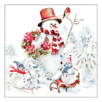 Karácsonyi szalvéta Sporty snowmen 33x33 cm 20 db-os