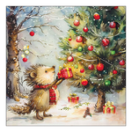 Karácsonyi szalvéta Present for hedgehog 33x33 cm 20 db-os