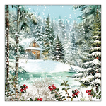 Karácsonyi szalvéta Cabin in the woods 33x33 cm 20 db-os
