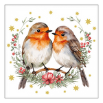 Karácsonyi szalvéta Couple of robins 33x33 cm 20 db-os