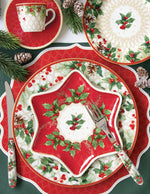 Porcelán karácsonyi desszertes tányér Christmas Berries