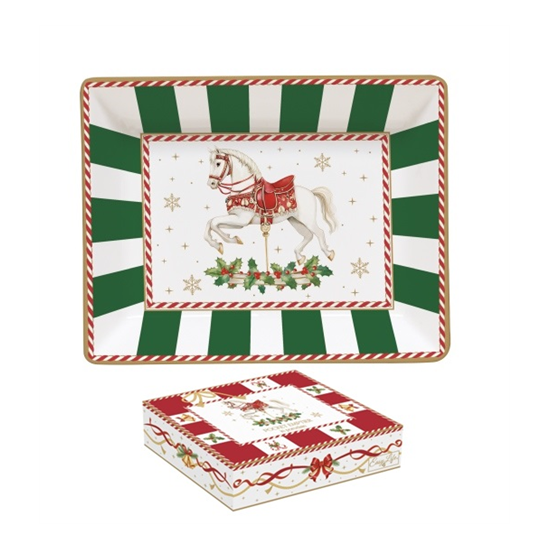 Karácsonyi porcelán kis tálka 14x11 cm díszdobozban Christmas Tale