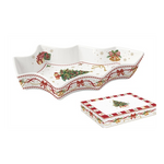 Karácsonyi porcelán fenyőtál 28,5x21,5 cm díszdobozban Christmas Tale