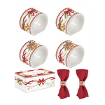 Karácsonyi Porcelán szalvétagyűrű 4 db-os szett 4,5 cm díszdobozban Christmas Tale