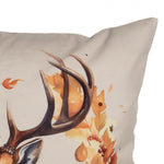Őszi párnahuzat 45x45 cm szarvas falevélkoszorúban