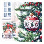 Karácsonyi szalvéta – Decorated bauble, 33x33 cm, 20 db-os