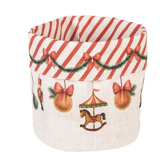 Karácsonyi kenyérkosár 15×16 cm, 100% pamut, Christmas Carousel Dream