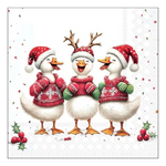 Karácsonyi szalvéta – Jolly ducks, 33x33 cm, 20 db-os