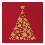 Tree on Canvas red dombornyomott karácsonyi háromrétegű papírszalvéta 33x33 cm 15 db-os