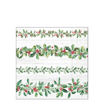 Karácsonyi szalvéta – Leaf garlands grey, 25x25 cm, 20 db-os