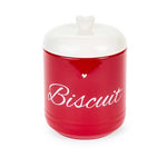 Kerámia nagy konyhai tárolóedény piros szíves keksz 1300 ml