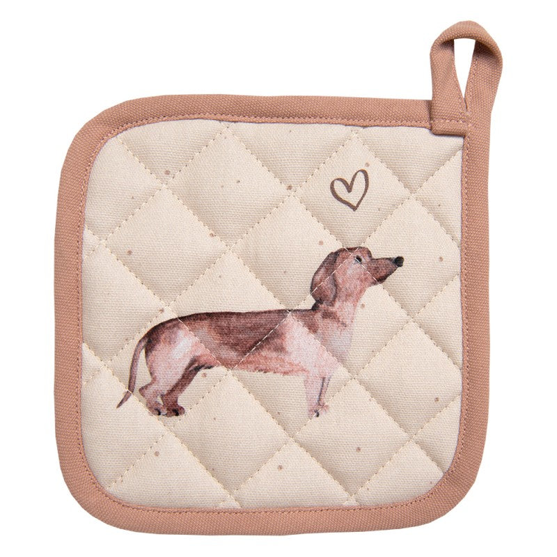 Tacskós edényalátét 20x20 cm pamut Dachshund Love