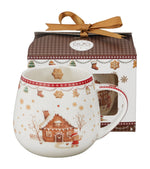 Mézeskalács mintás porcelán bögre 430 ml – Gingerbread House (díszdobozban)