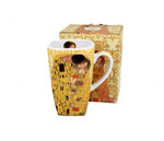 Klimt porcelán szögletes bögre A Csók 630 ml díszdobozban Ecru