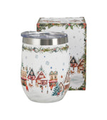 Karácsonyi falucskás duplafalú rozsdamentes acél termoszpohár 330 ml – Christmas Village