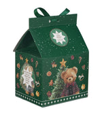 Karácsonyi macis porcelán bögre 360 ml – Teddy Noel (házikó alakú díszdobozban)