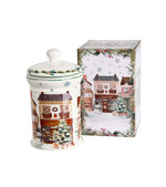 Karácsonyi Porcelán keksztároló 11x19 cm 800 ml díszdobozban Christmas City 2