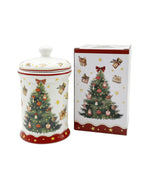 Karácsonyi fenyőfás porcelán keksztároló 11x19 cm 800 ml Christmas Tree 3