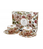 Virágos porcelán eszpresszó kávés csésze aljjal 2 személyes Pastel Flowers