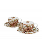 Virágos porcelán eszpresszó kávés csésze aljjal 2 személyes Pastel Flowers