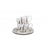 Levendulás porcelán eszpresszó kávés csésze aljjal 2 személyes Classic Lavander