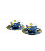 Porcelán két személyes kávés csésze szett Van Gogh Csillagos éj