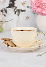 Veroni porcelán csésze 6 személyes szett díszdobozban Amber