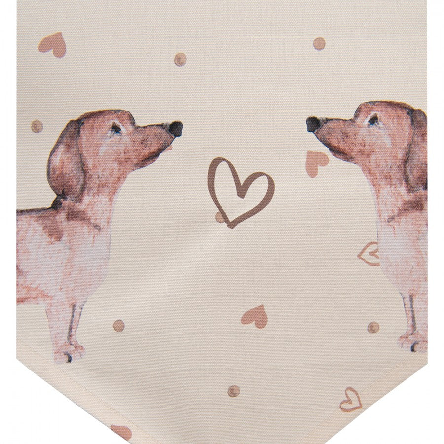 Tacskós asztali futó 50x160 cm pamut Dachshund Love